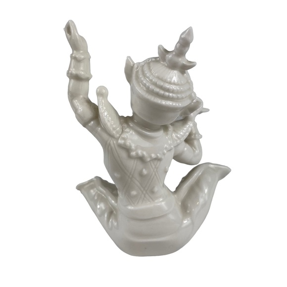 Buddhist Temple Dancer Vintage Japan Fine Porcelain Sculpture Zen Peace Dance 5” - Picture 6 of 13